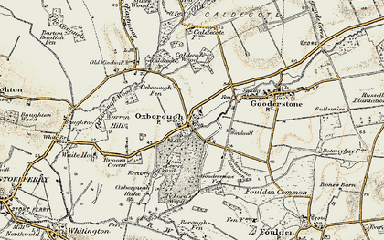 Old map of Oxborough in 1901-1902