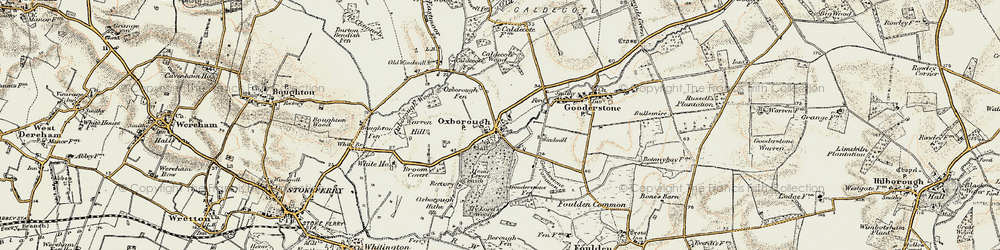 Old map of Beachamwell Fen in 1901-1902