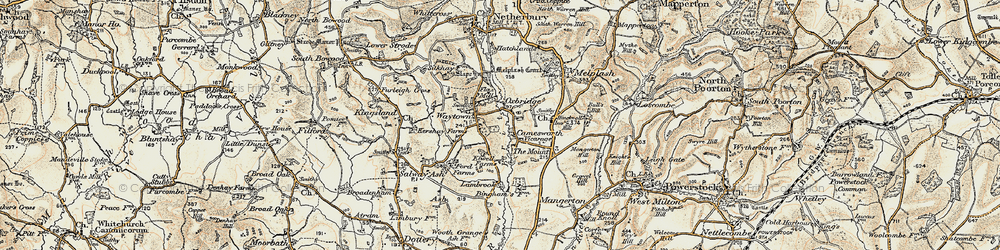 Old map of Oxbridge in 1898-1899