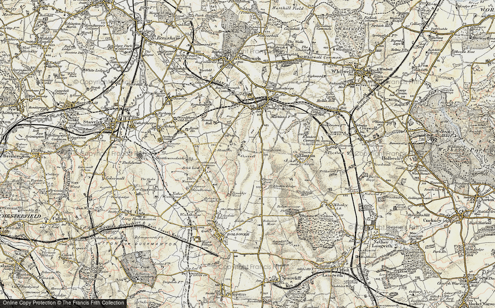Old Map of Oxcroft, 1902-1903 in 1902-1903