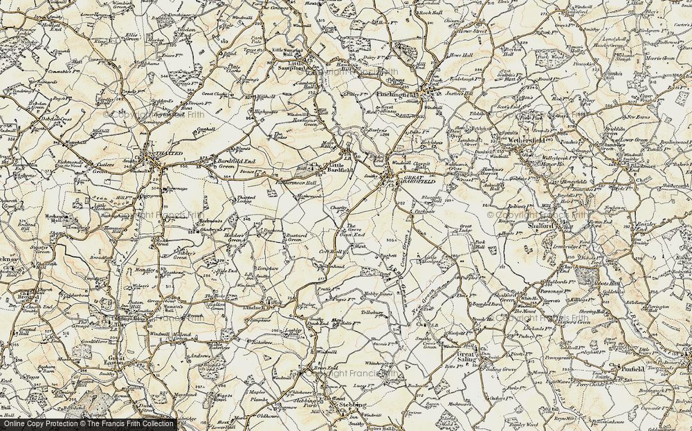 Old Map of Oxen End, 1898-1899 in 1898-1899