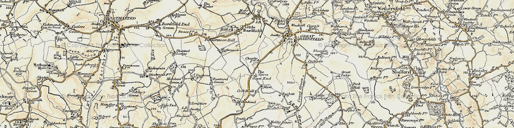 Old map of Oxen End in 1898-1899