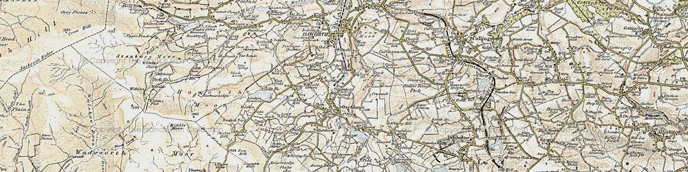 Old map of Oxenhope in 1903-1904