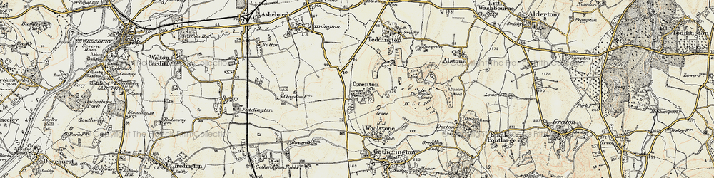 Old map of Woolstone Hill in 1899-1900