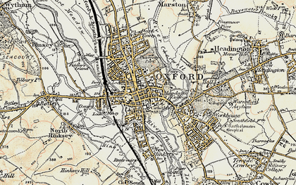 Old map of Oxford in 1898-1899