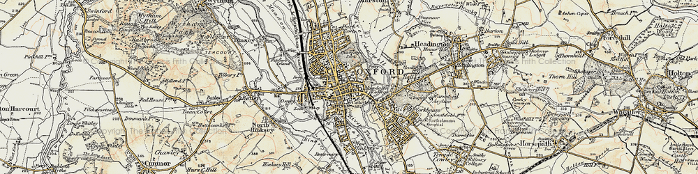 Old map of Oxford in 1898-1899