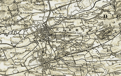 Old map of Oxgang in 1904-1905