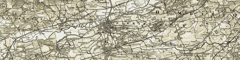Old map of Oxgang in 1904-1905