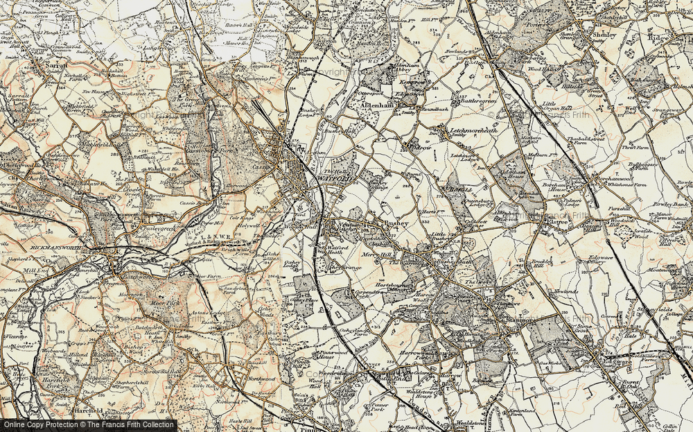 Old Map of Oxhey, 1897-1898 in 1897-1898