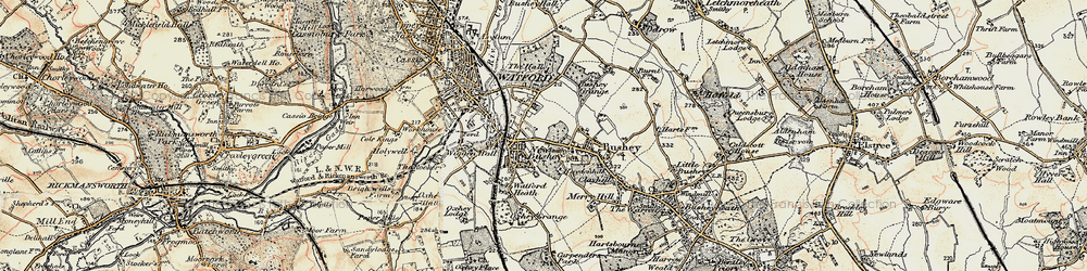 Old map of Oxhey in 1897-1898