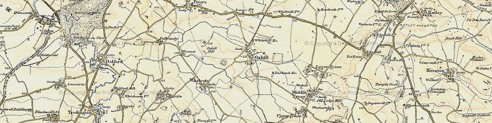 Old map of Oxhill in 1898-1901