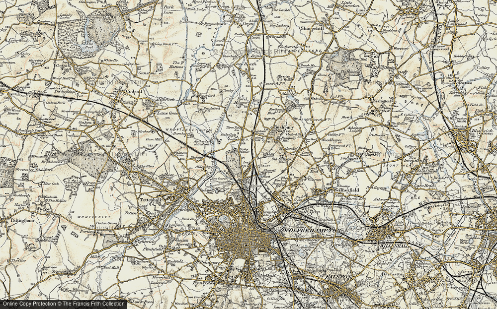 Old Map of Oxley, 1902 in 1902