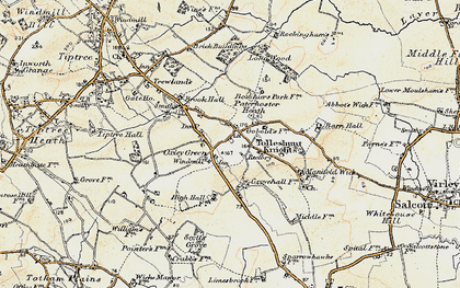 Old map of Oxley Green in 1898-1899