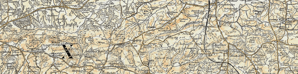 Old map of Brightling Hall in 1898