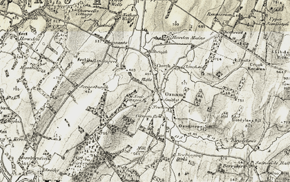 Old map of Oxnam in 1901-1904