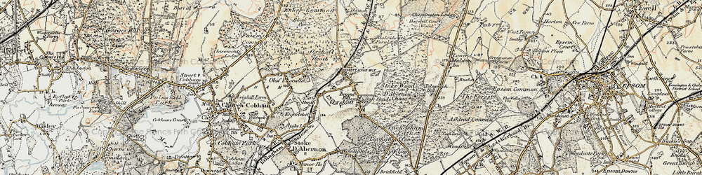 Old map of Oxshott in 1897-1909
