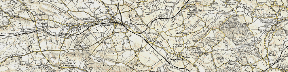 Old map of Oxspring in 1903