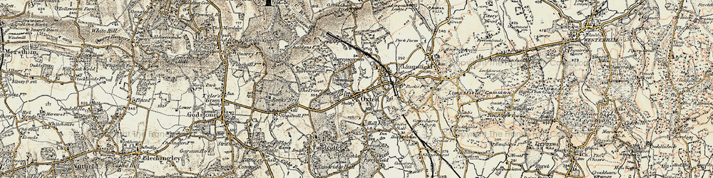 Old map of Oxted in 1898-1902