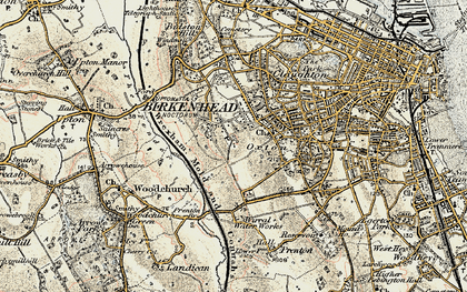 Old map of Oxton in 1902-1903