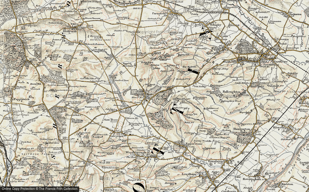 Old Map of Historic Map covering Windmill Hill in 1902