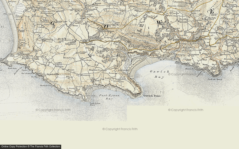Old Map of Oxwich, 1900-1901 in 1900-1901