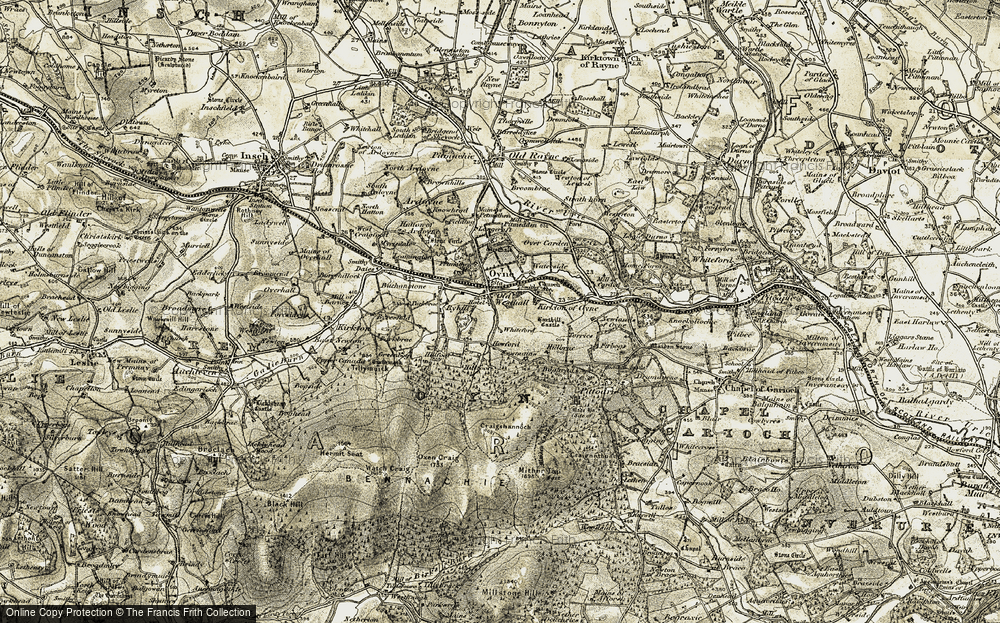 Old Map of Oyne, 1908-1910 in 1908-1910