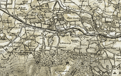 Old map of Oyne in 1908-1910