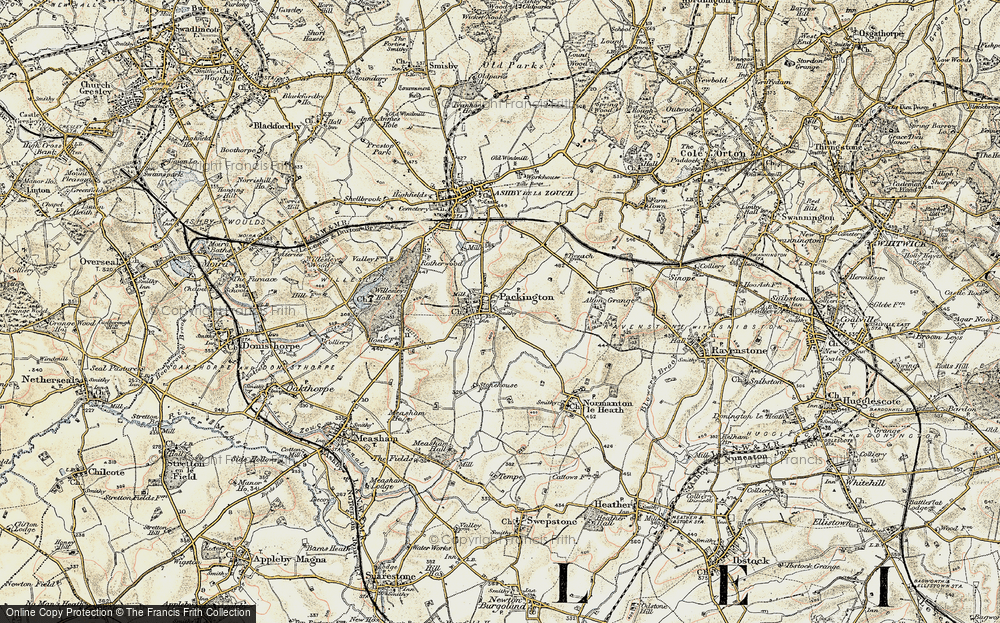 Old Map of Packington, 1902-1903 in 1902-1903
