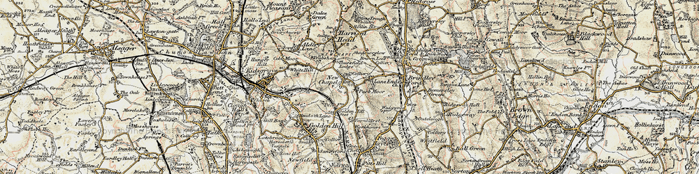 Old map of Packmoor in 1902-1903