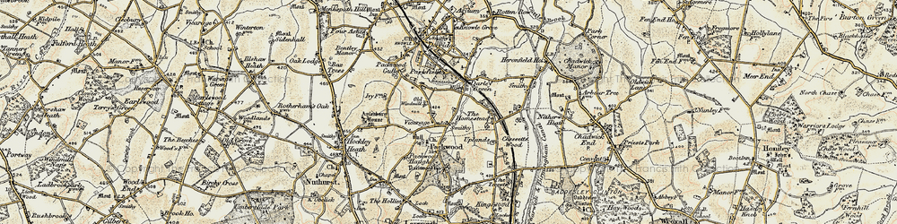 Old map of Packwood in 1901-1902