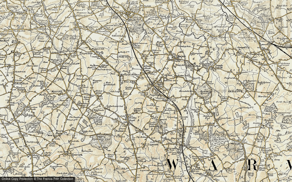 Old Map of Historic Map covering Bentley Manor in 1901-1902