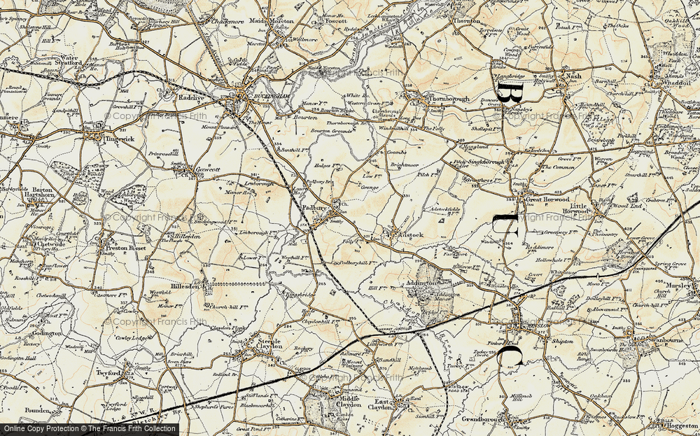 Old Map of Padbury, 1898 in 1898