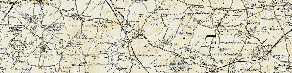 Old map of Padbury in 1898