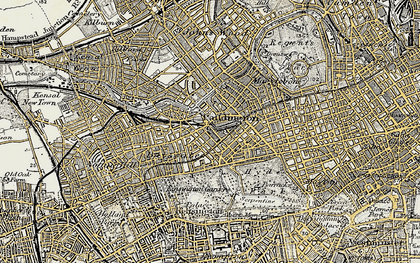 Old map of Paddington in 1897-1909