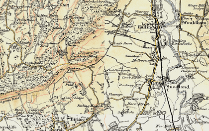 Old map of Birling Place in 1897-1898