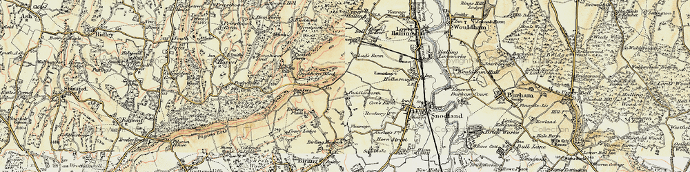 Old map of Birling Place in 1897-1898