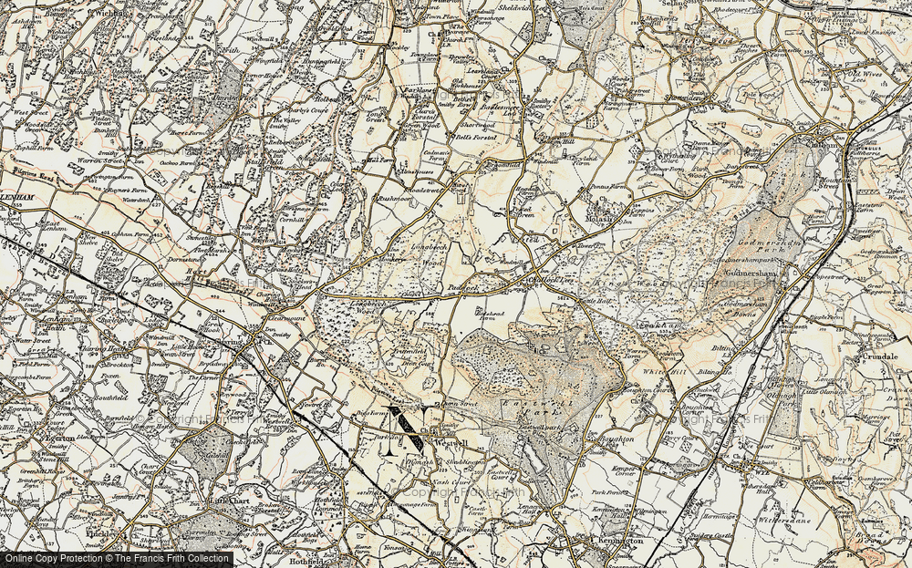 Old Map of Historic Map covering Beech Court in 1897-1898
