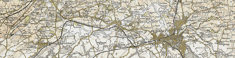 Old map of Padiham in 1903