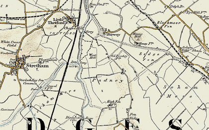 Old map of Padney in 1901