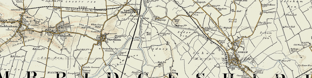 Old map of Padney in 1901