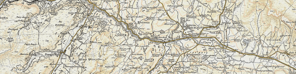 Old map of Bryniau Defaid in 1902-1903