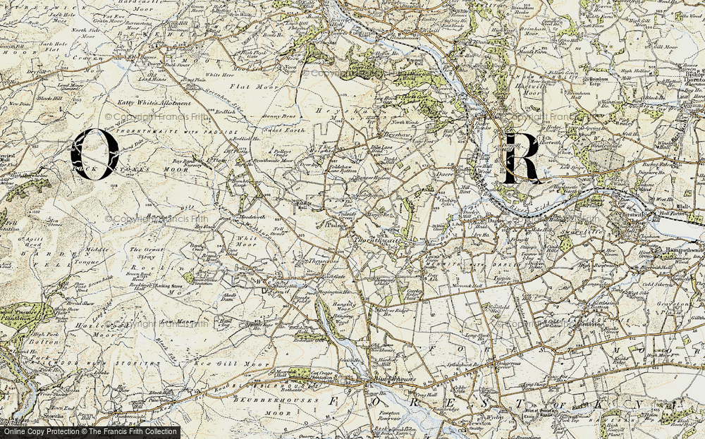 Old Map of Historic Map covering Yates Ho in 1903-1904