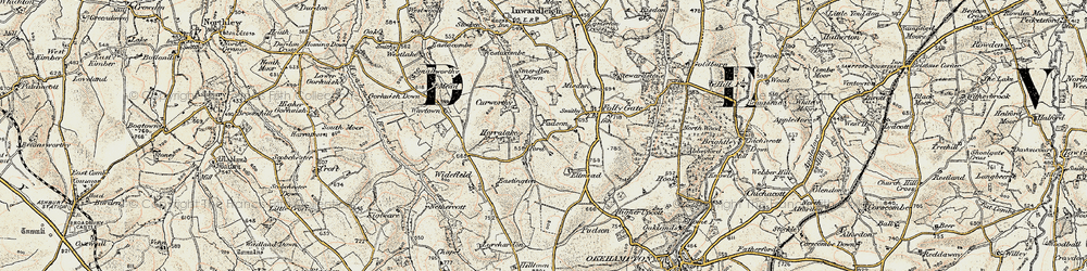 Old map of Padson in 1899-1900