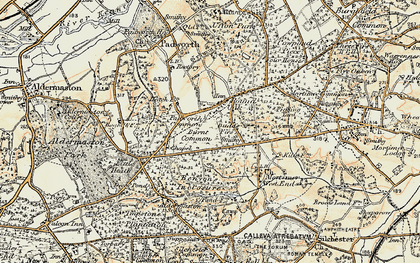 Old map of Padworth Common in 1897-1900