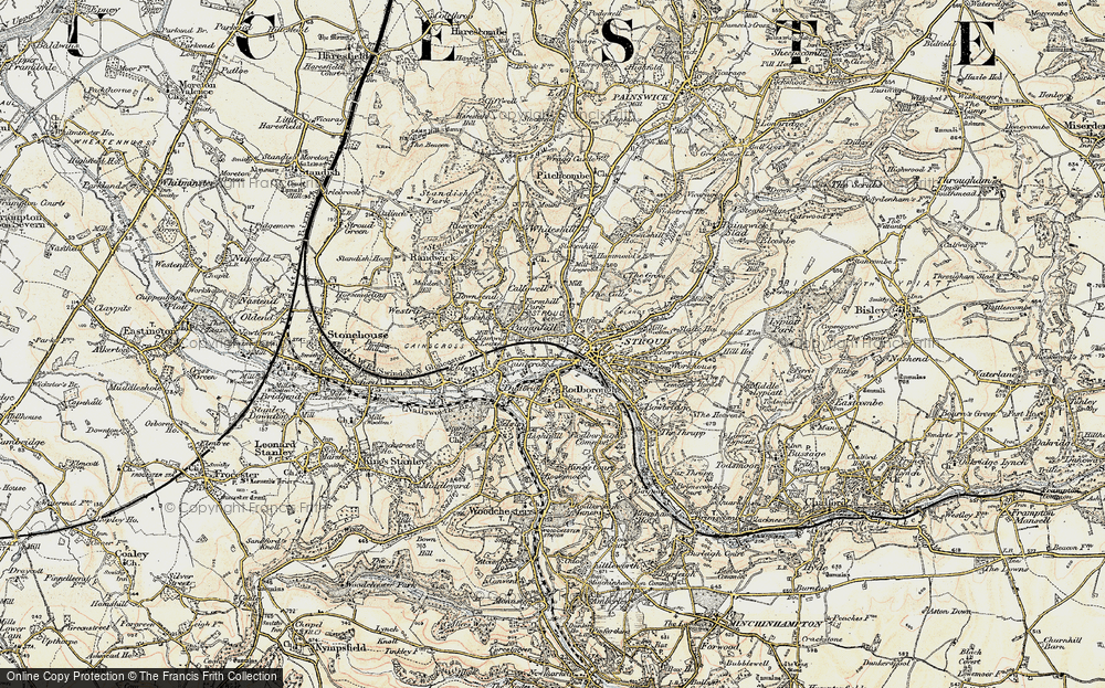 Whiteshill Pitchcombe Stroud Old Map Gloucs 1903: 41SE N Paganhill 