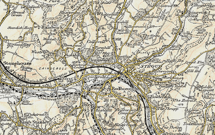 Old map of Paganhill in 1898-1900