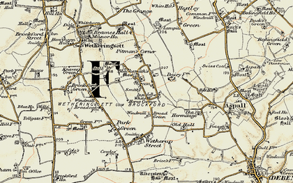 Old map of Page's Green in 1898-1901