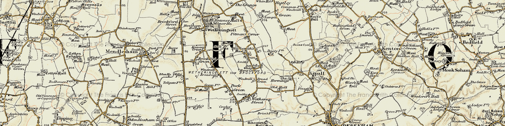 Old map of Page's Green in 1898-1901