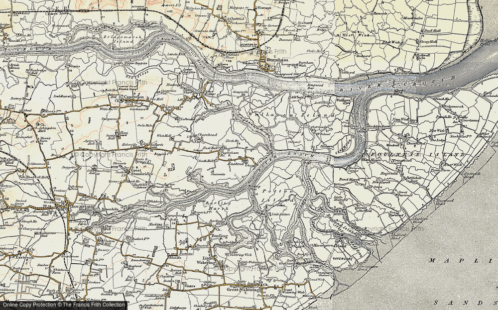 Old Map of Historic Map covering Blackedge Point in 1898
