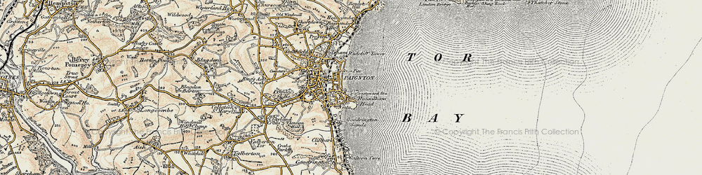 Old map of Goodrington Sands in 1899